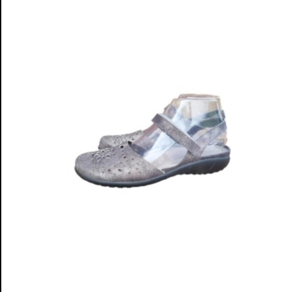 39 NAOT Arataki Gray Shimmer Slingback Flat Sandal Clog Loafer Women 8 to 8.5 - Picture 5 of 16
